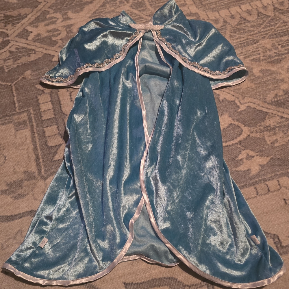 Blue Velvet Cape with Silver Trim Perfect For Disney Frozen Elsa Ice Princess
